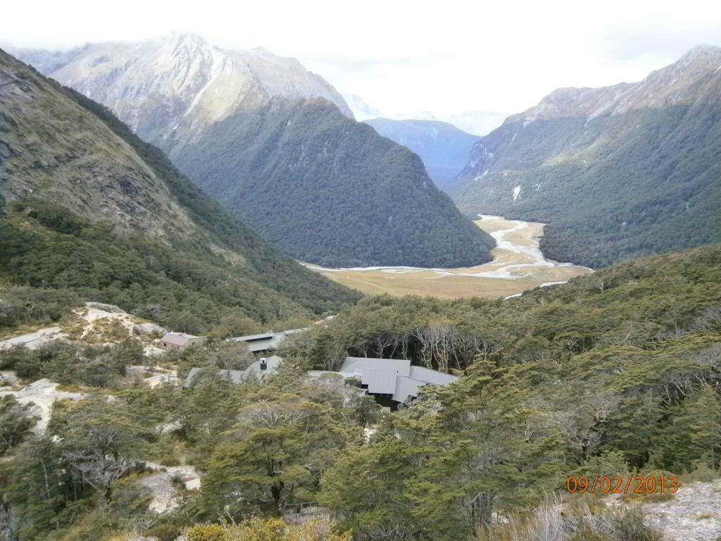 Routeburn Valley with lodge in the foreground