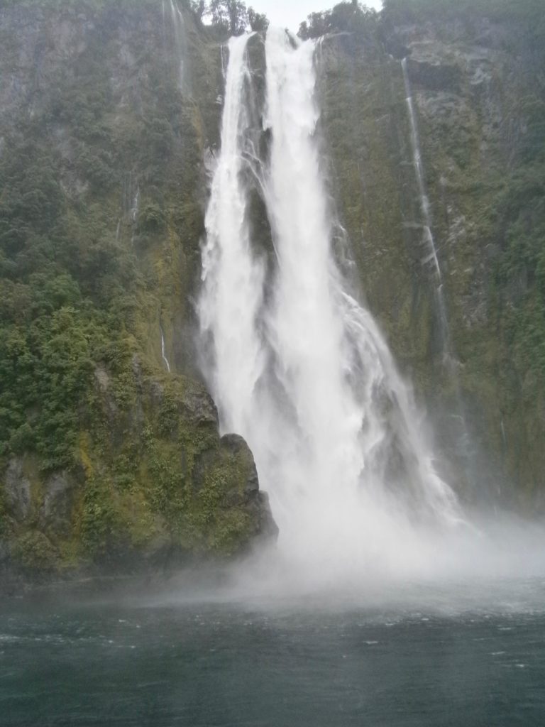 Waterfall in the Milford Sound