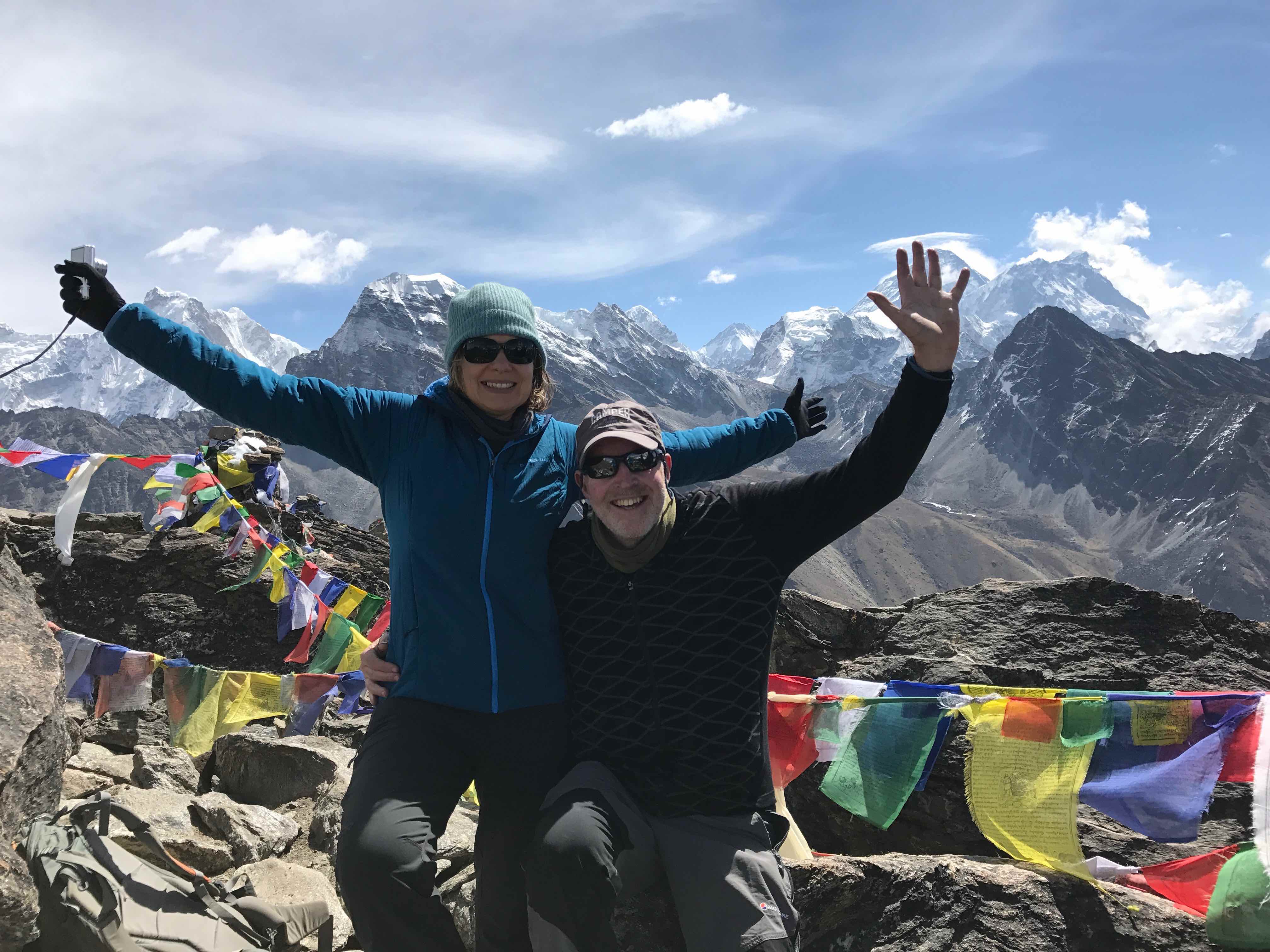 Emma and Trevor at the top of Cho La Pass