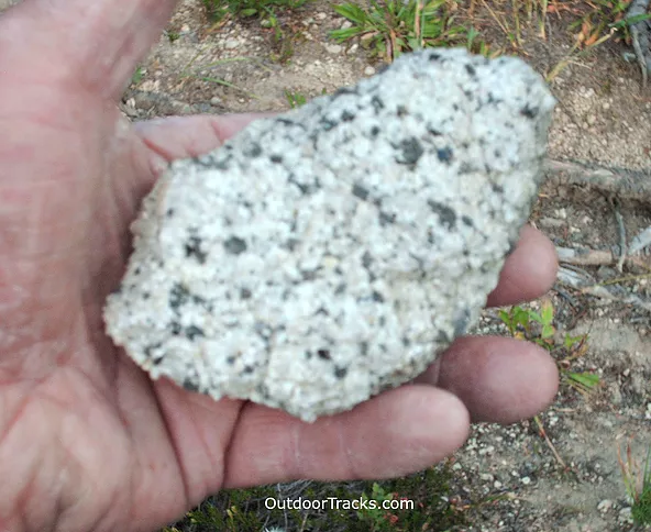 chunk of granite with black flecks