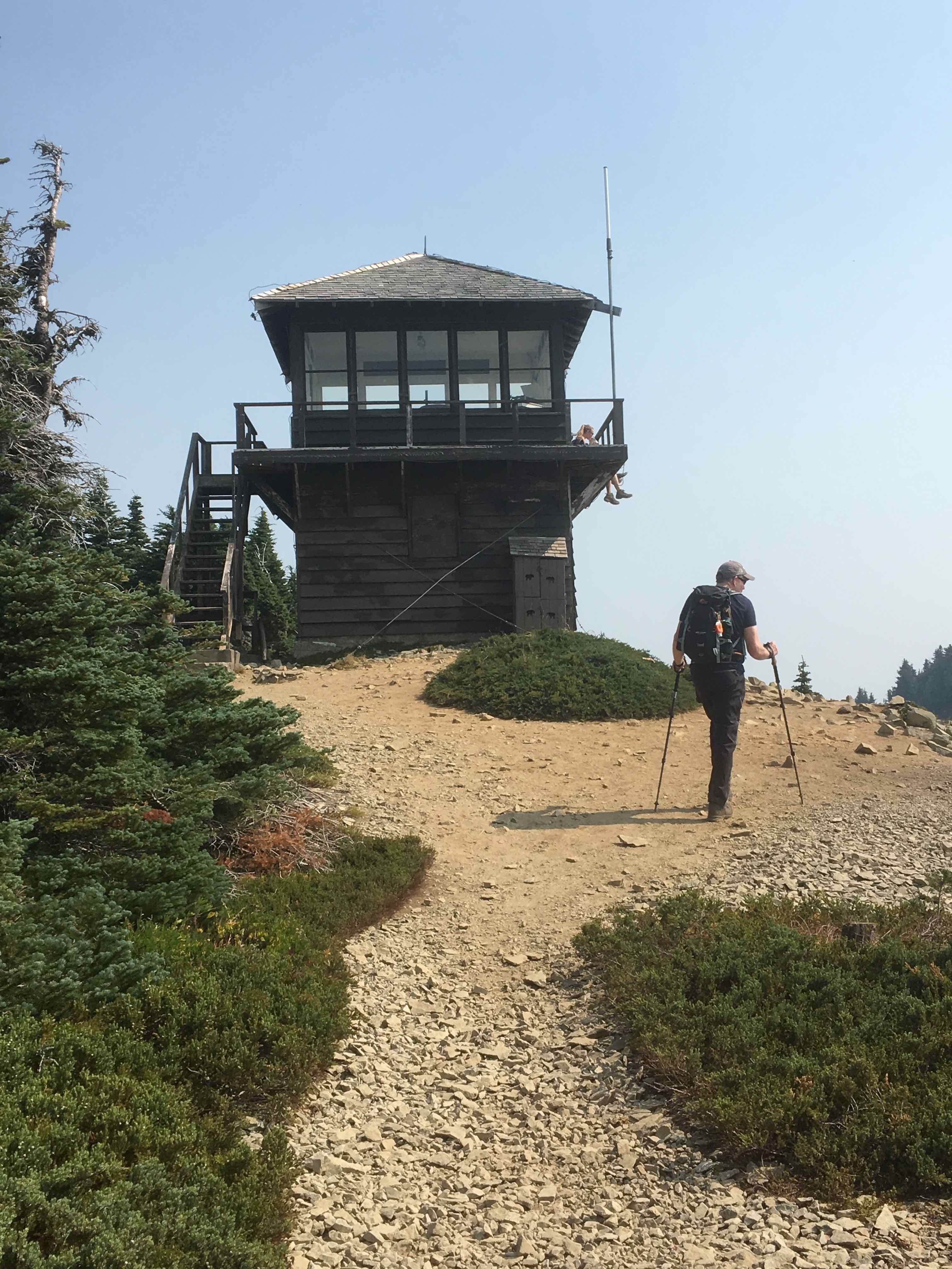 The fire lookout tower at the top