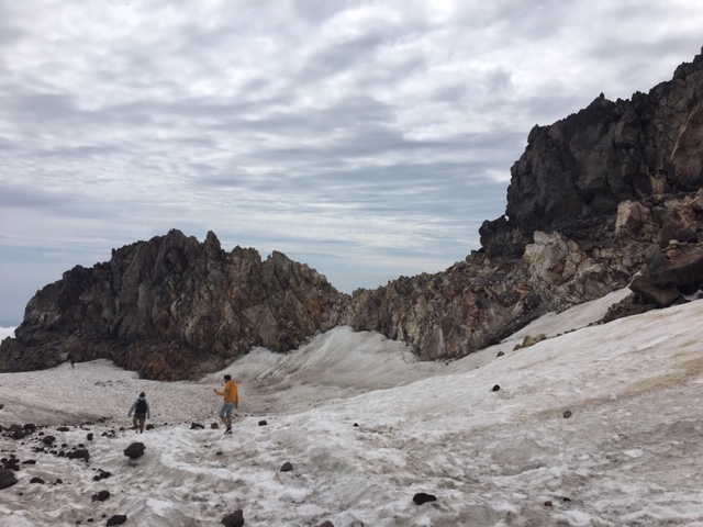 Looking across the crater