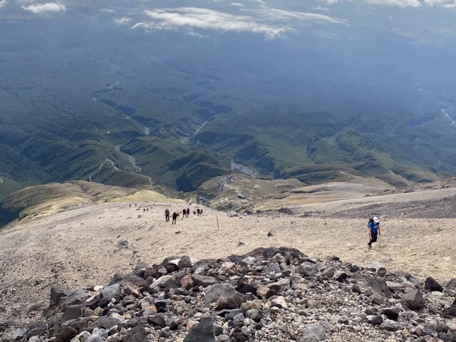 Coming up the scree slope