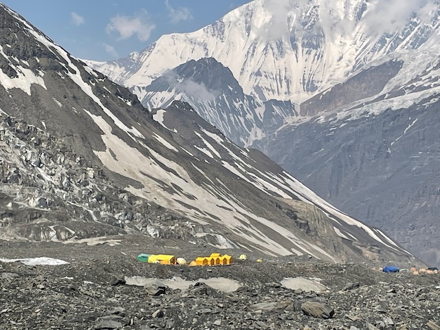 Our first sight of Dhaulagiri Base Camp