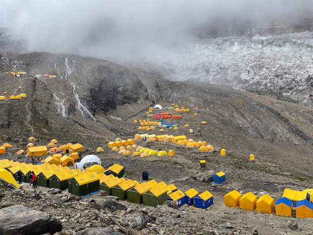 Tent city at Manaslu Base Camp