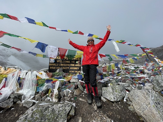 Emma on Larkya La Pass