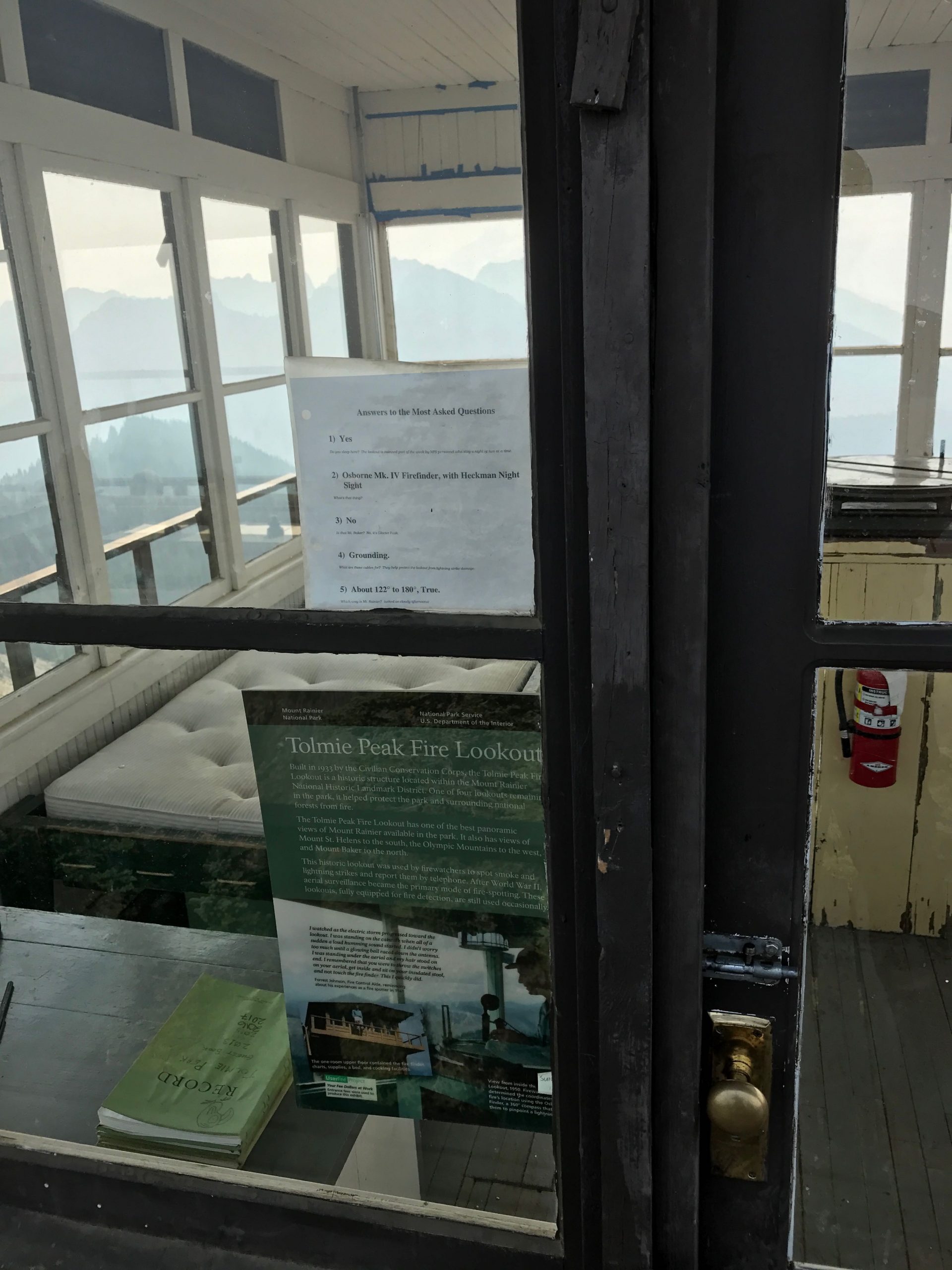 Inside the fire lookout