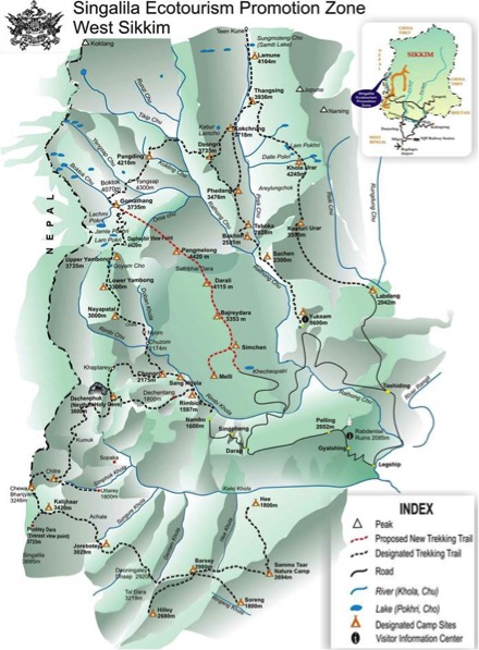 Kanchenjunga trek India map