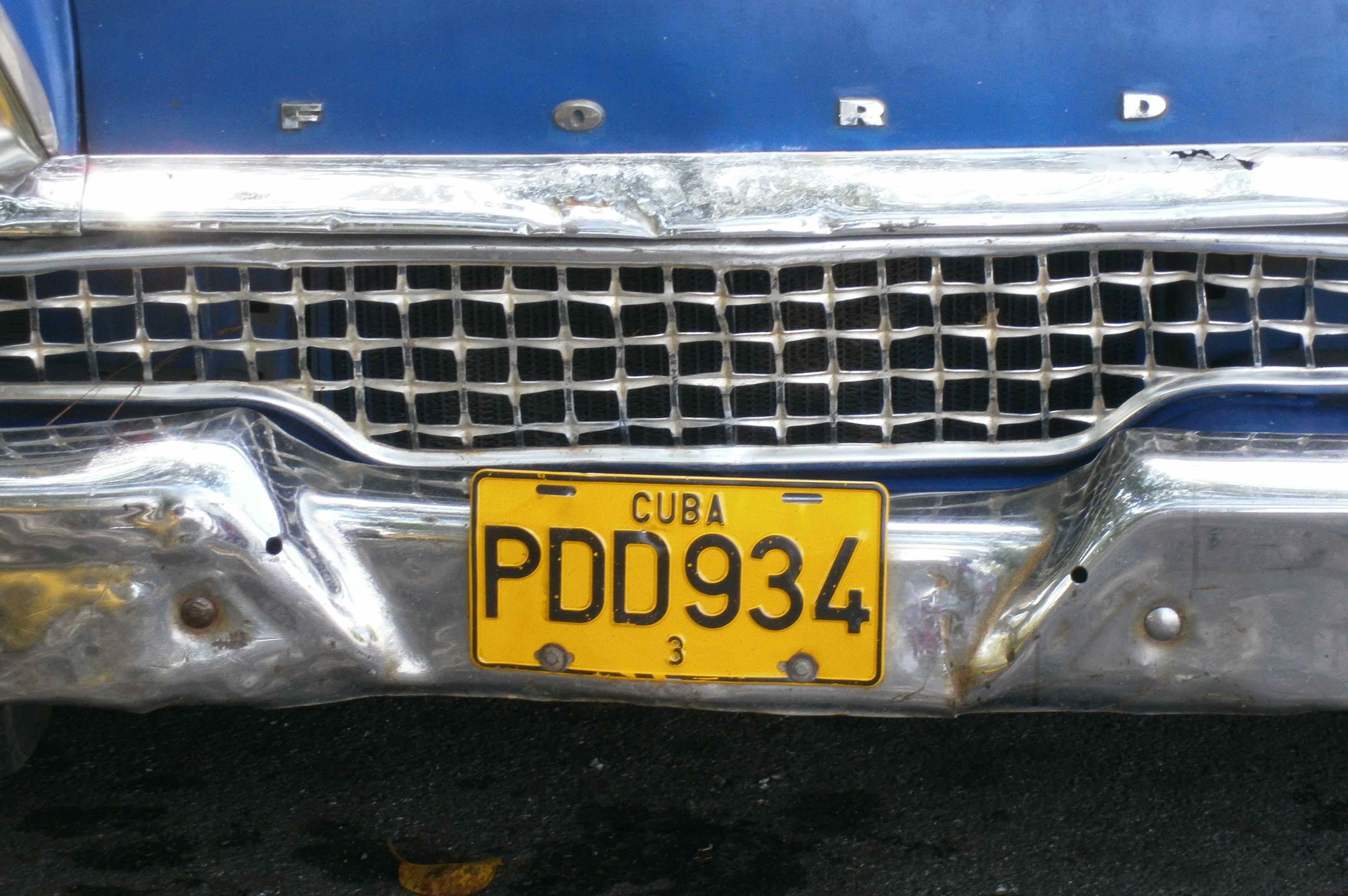 Cuban number plate